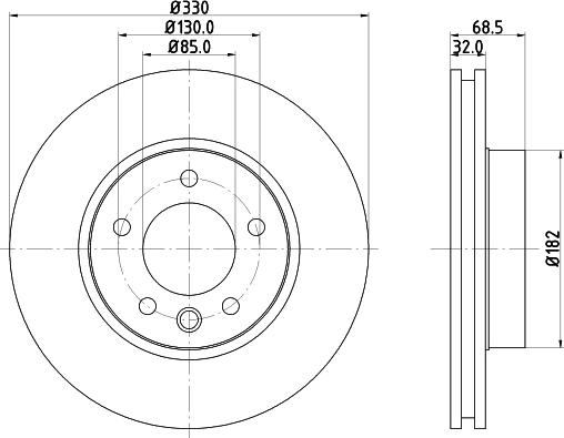 HELLA PAGID 8DD 355 109-741 - Bremžu diski ps1.lv