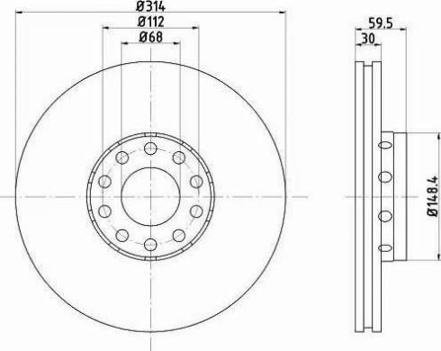 HELLA PAGID 8DD 355 104-351 - Bremžu diski ps1.lv