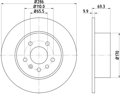 HELLA PAGID 8DD 355 104-701 - Bremžu diski ps1.lv