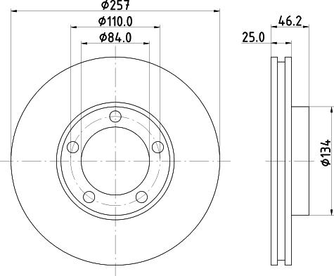 HELLA PAGID 8DD 355 105-181 - Bremžu diski ps1.lv