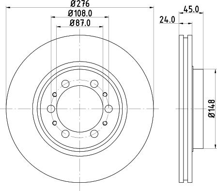 HELLA PAGID 8DD 355 105-131 - Bremžu diski ps1.lv