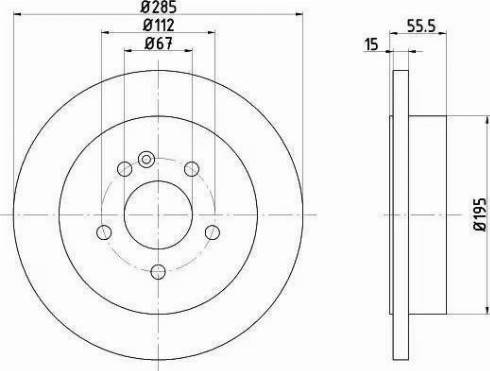 HELLA PAGID 8DD 355 122-121 - Bremžu diski ps1.lv