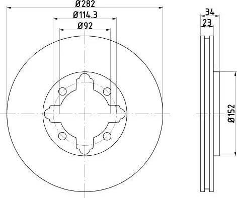 HELLA PAGID 8DD 355 105-301 - Bremžu diski ps1.lv