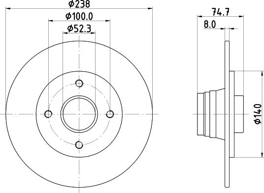 HELLA PAGID 8DD 355 105-271 - Bremžu diski ps1.lv