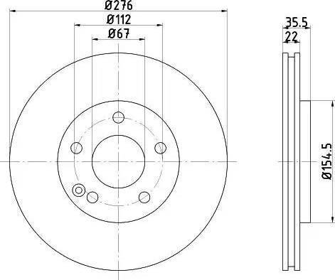 HELLA PAGID 8DD 355 106-931 - Bremžu diski ps1.lv