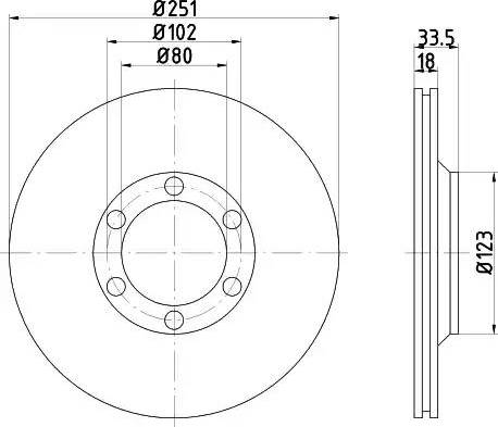 HELLA PAGID 8DD 355 106-411 - Bremžu diski ps1.lv