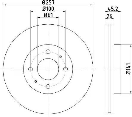 HELLA PAGID 8DD 355 106-481 - Bremžu diski ps1.lv