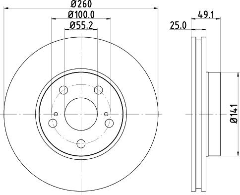 HELLA PAGID 8DD 355 106-511 - Bremžu diski ps1.lv