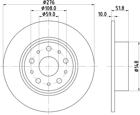 HELLA PAGID 8DD 355 106-381 - Bremžu diski ps1.lv