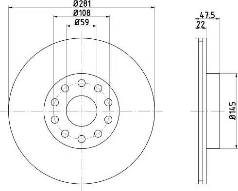 HELLA PAGID 8DD 355 106-291 - Bremžu diski ps1.lv