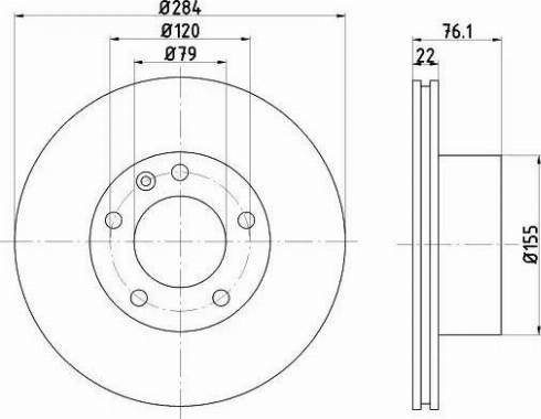 HELLA PAGID 8DD 355 100-501 - Bremžu diski ps1.lv