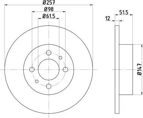 HELLA PAGID 8DD 355 100-691 - Bremžu diski ps1.lv