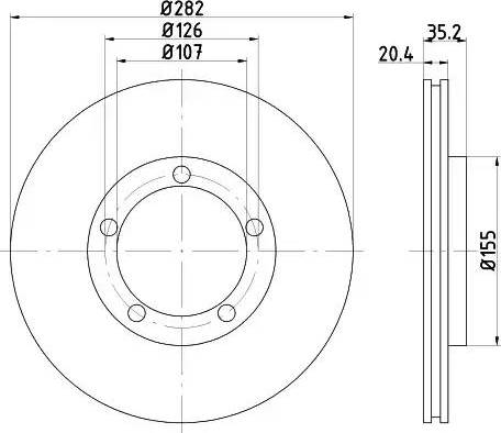 HELLA PAGID 8DD 355 100-011 - Bremžu diski ps1.lv