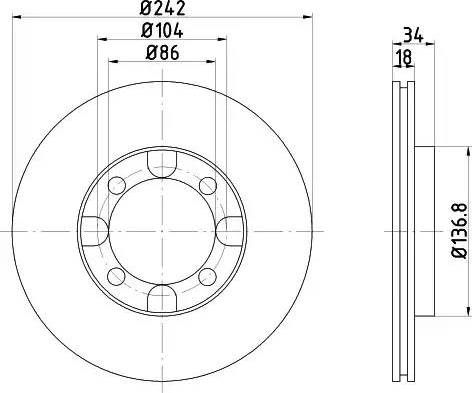 HELLA PAGID 8DD 355 101-151 - Bremžu diski ps1.lv