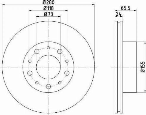 HELLA PAGID 8DD 355 109-001 - Bremžu diski ps1.lv