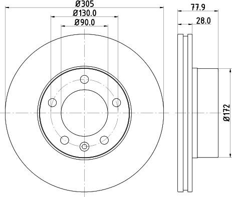 HELLA PAGID 8DD 355 108-931 - Bremžu diski ps1.lv