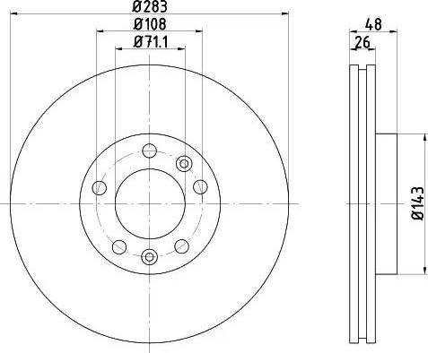 HELLA PAGID 8DD 355 108-411 - Bremžu diski ps1.lv