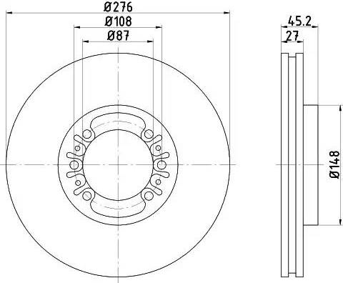 HELLA PAGID 8DD 355 108-511 - Bremžu diski ps1.lv