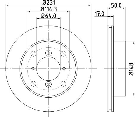 HELLA PAGID 8DD 355 103-921 - Bremžu diski ps1.lv