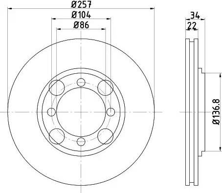 HELLA PAGID 8DD 355 103-281 - Bremžu diski ps1.lv