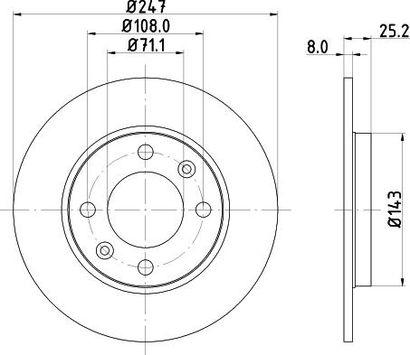 HELLA PAGID 8DD 355 124-371 - Bremžu diski ps1.lv