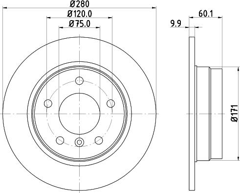 HELLA PAGID 8DD 355 124-611 - Bremžu diski ps1.lv