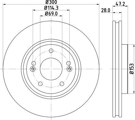 HELLA PAGID 8DD 355 128-831 - Bremžu diski ps1.lv