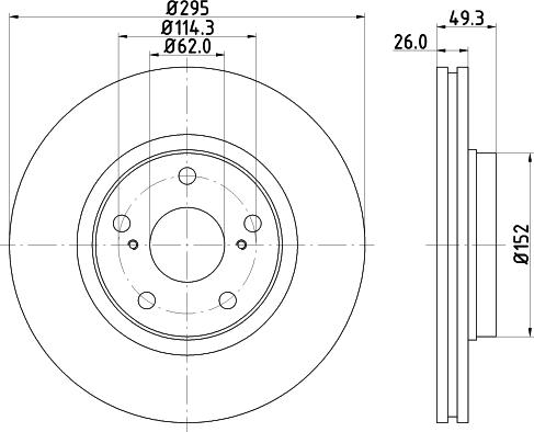 HELLA PAGID 8DD 355 114-281 - Bremžu diski ps1.lv