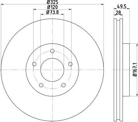 HELLA PAGID 8DD 355 115-951 - Bremžu diski ps1.lv