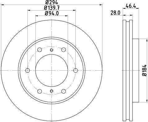 HELLA PAGID 8DD 355 115-731 - Bremžu diski ps1.lv