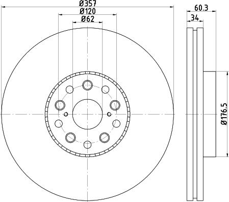 HELLA PAGID 8DD 355 116-911 - Bremžu diski ps1.lv