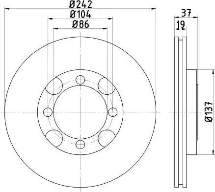 HELLA PAGID 8DD 355 110-921 - Bremžu diski ps1.lv