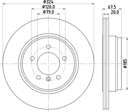 HELLA PAGID 8DD 355 110-021 - Bremžu diski ps1.lv