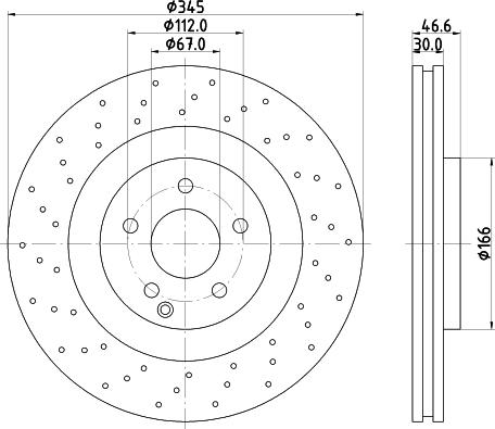 HELLA PAGID 8DD 355 110-132 - Bremžu diski ps1.lv