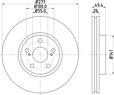 HELLA PAGID 8DD 355 111-631 - Bremžu diski ps1.lv