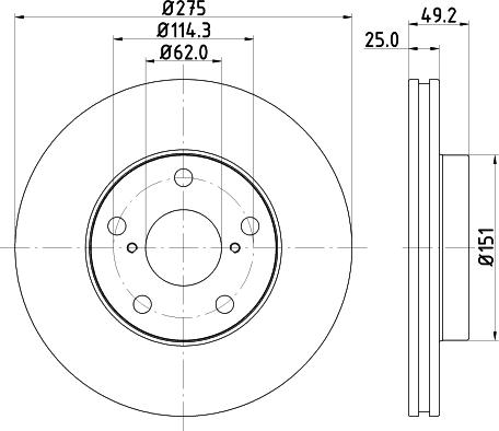 HELLA PAGID 8DD 355 118-691 - Bremžu diski ps1.lv