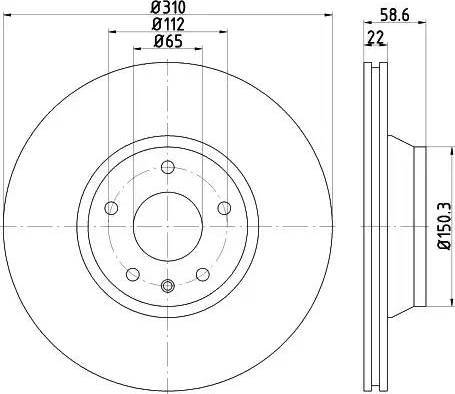 HELLA PAGID 8DD 355 122-151 - Bremžu diski ps1.lv