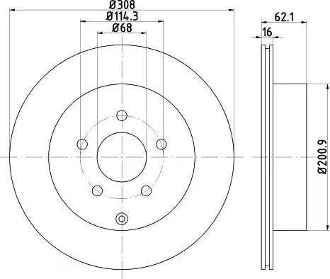 HELLA PAGID 8DD 355 113-031 - Bremžu diski ps1.lv