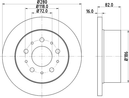 HELLA PAGID 8DD 355 124-291 - Bremžu diski ps1.lv