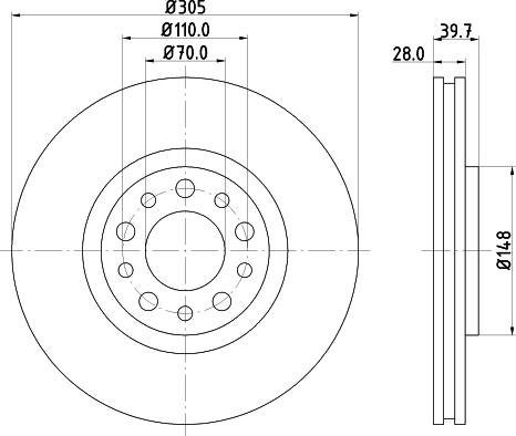 HELLA PAGID 8DD 355 112-511 - Bremžu diski ps1.lv