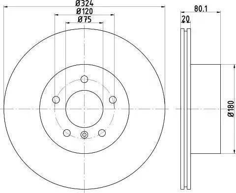 HELLA PAGID 8DD 355 121-761 - Bremžu diski ps1.lv