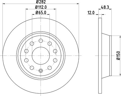 HELLA PAGID 8DD 355 112-142 - Bremžu diski ps1.lv