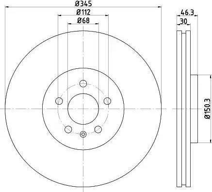 HELLA PAGID 8DD 355 121-351 - Bremžu diski ps1.lv