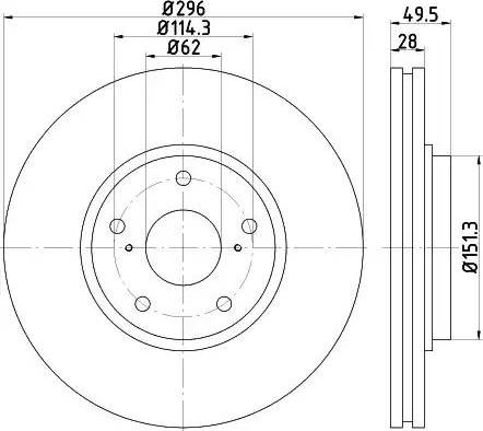 HELLA PAGID 8DD 355 117-451 - Bremžu diski ps1.lv