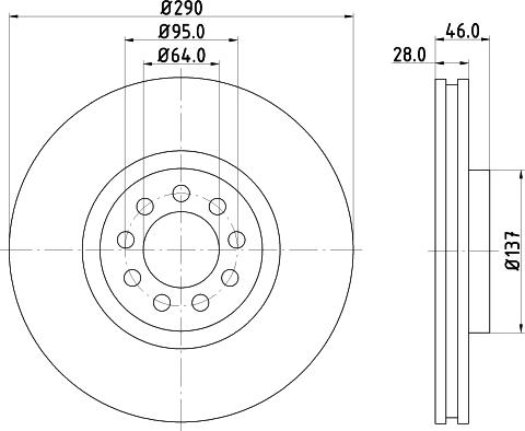 HELLA PAGID 8DD 355 117-461 - Bremžu diski ps1.lv