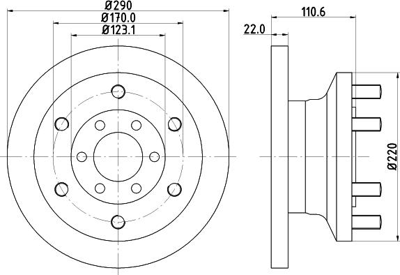 HELLA PAGID 8DD 355 117-501 - Bremžu diski ps1.lv