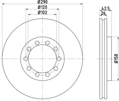 HELLA PAGID 8DD 355 117-601 - Bremžu diski ps1.lv