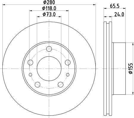 HELLA PAGID 8DD 355 132-141 - Bremžu diski ps1.lv