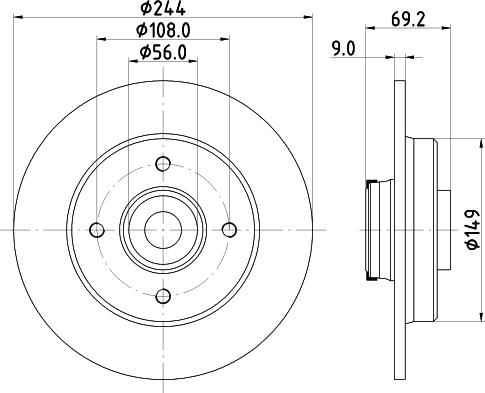 HELLA PAGID 8DD 355 132-161 - Bremžu diski ps1.lv