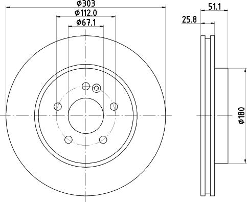 HELLA PAGID 8DD 355 129-751 - Bremžu diski ps1.lv